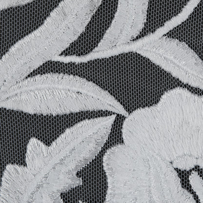 Floral Embroidered Tulle - White on White Detail