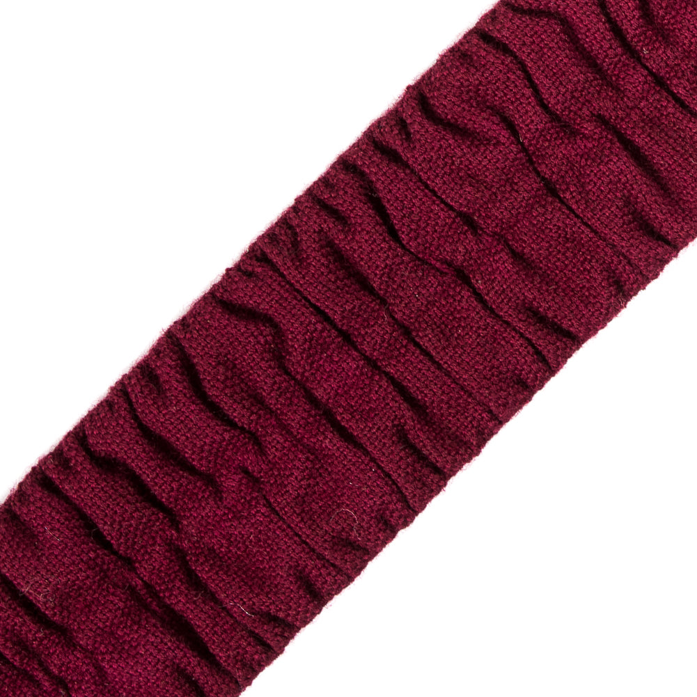 Italian Wine Ruched Stretch Wool Trimming - 1.5 - Detail