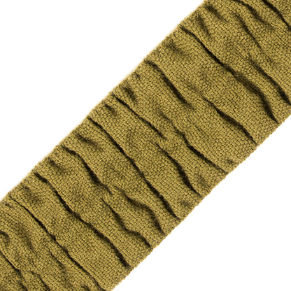 Italian Moss Green Ruched Stretch Wool Trimming - 1.5 - Detail