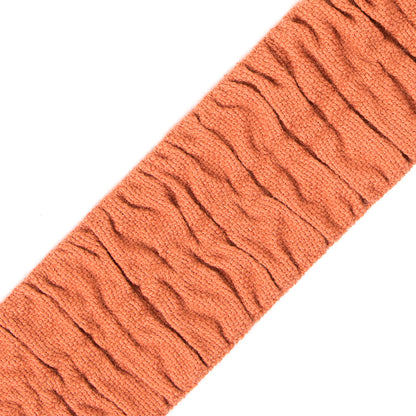 Italian Peach Ruched Stretch Wool Trimming - 1.5" Detail