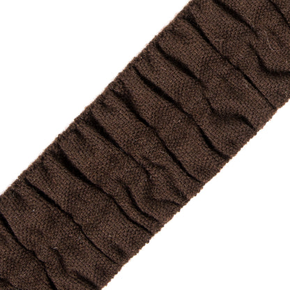 Italian Dark Brown Ruched Stretch Wool Trimming - 1.5" Detail