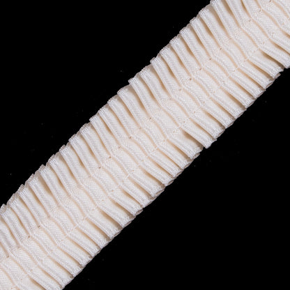 Italian Ivory Deep Knife Pleated Trimming - 1" Detail