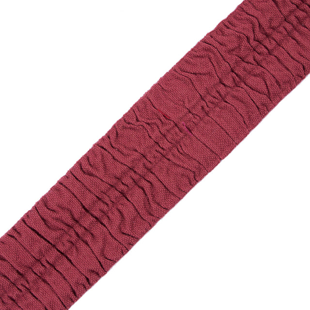 Italian Burgundy Ruched Stretch Wool Trimming - 2.5