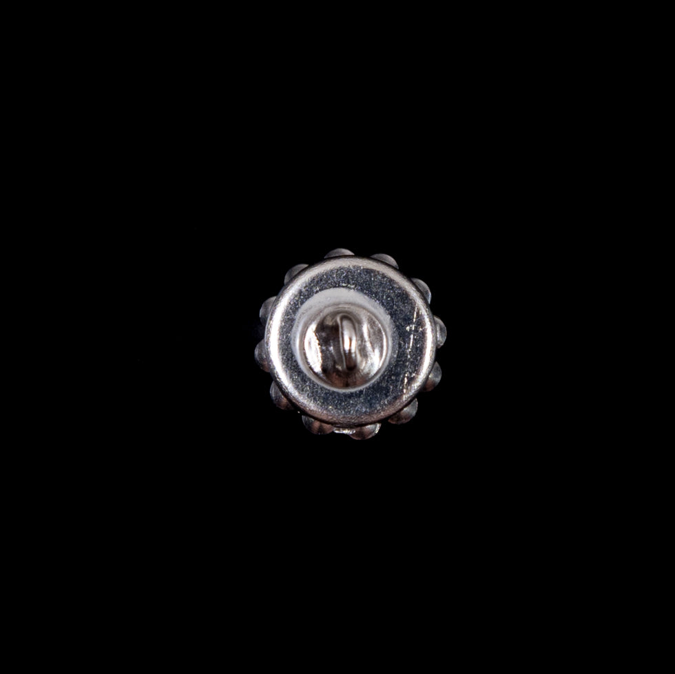 Italian Charcoal Rhinestone Shank-Back Button - 14L/9MM - Detail