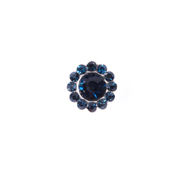 Italian Navy Rhinestone Shank-Back Button - 14L/9MM
