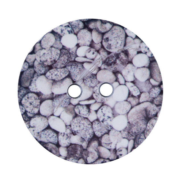 Italian Pebble Printed Coconut Button - 48L/30mm