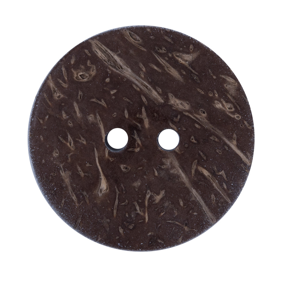Italian Geometric Printed Coconut Button - 48L/30mm - Detail