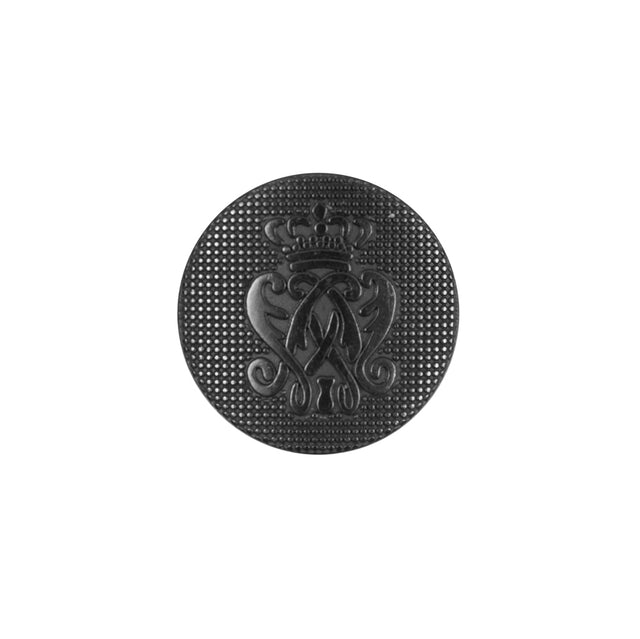 Black Italian Crest Zamac Button - 24L/15mm