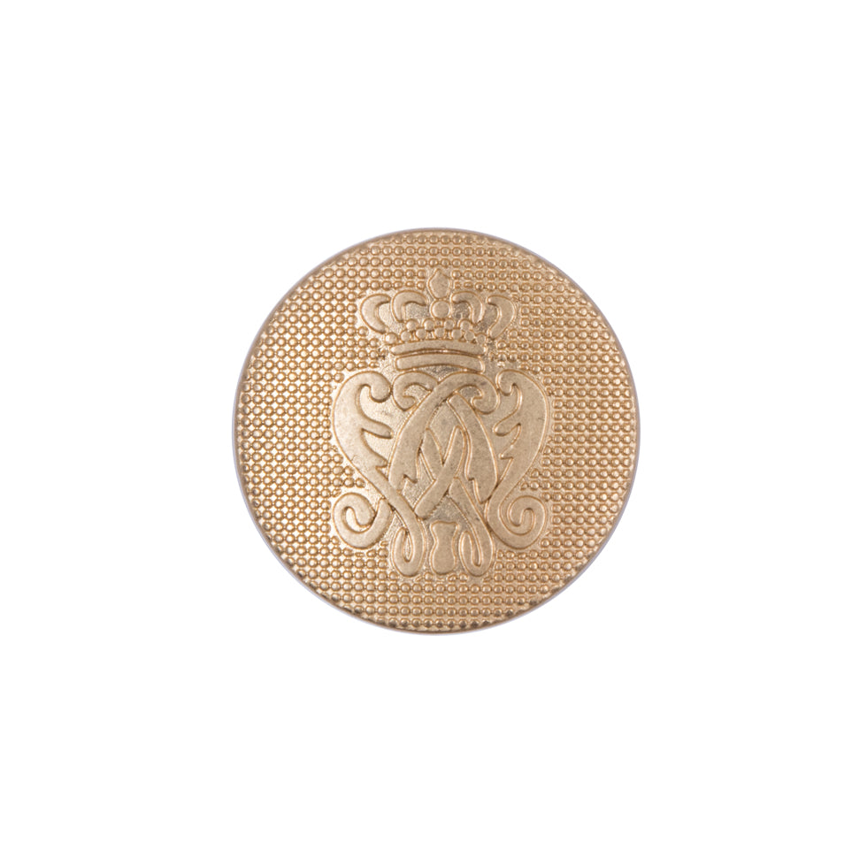 Gold Italian Crest Zamac Button - 32L/20mm