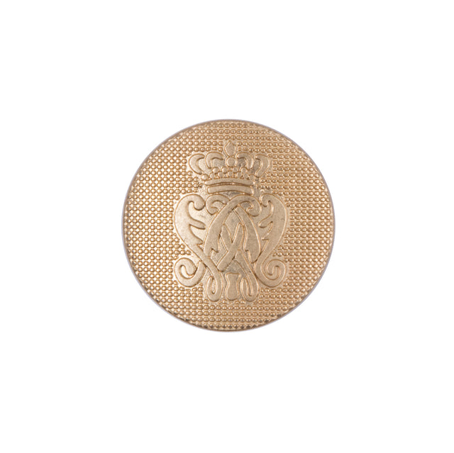 Gold Italian Crest Zamac Button - 32L/20mm