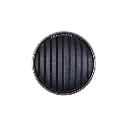 Italian Black and Silver Zamac Button - 36L/23mm