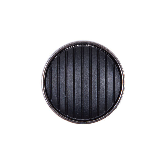 Italian Black and Silver Zamac Button - 36L/23mm