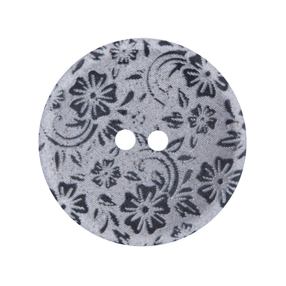 Italian Metallic Silver Lasered Button - 44L/28MM
