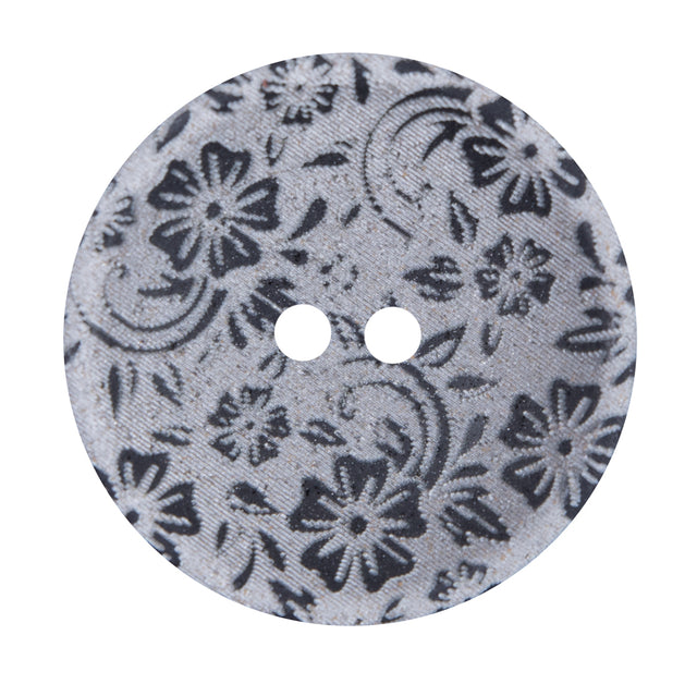 Italian Metallic Silver Lasered Button - 54L/34mm