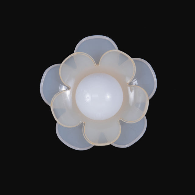 Italian Ivory Floral Shank-Back Button - 40L/25.5mm