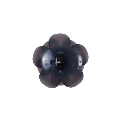 Italian Black Floral Shank-Back Button - 32L/20mm Detail