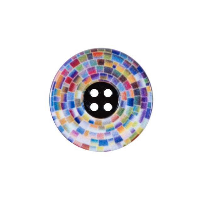 Italian Mulit-Colored Printed Button - 32L/20mm