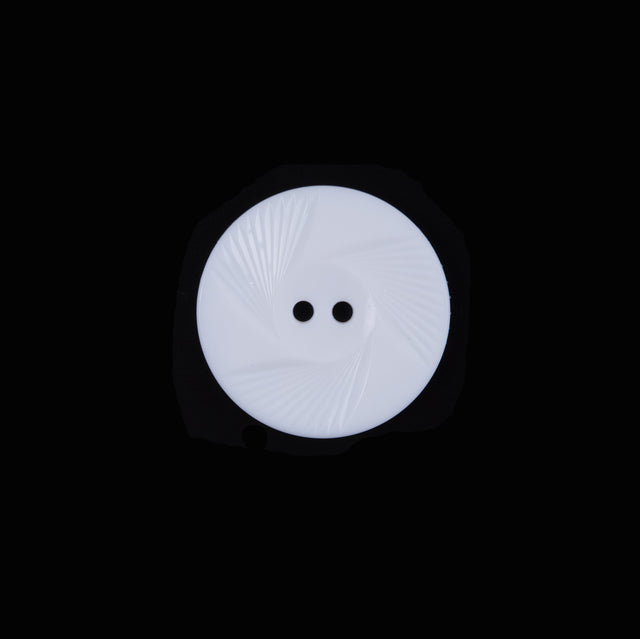 Italian White Textural Plastic Button - 24L/15mm