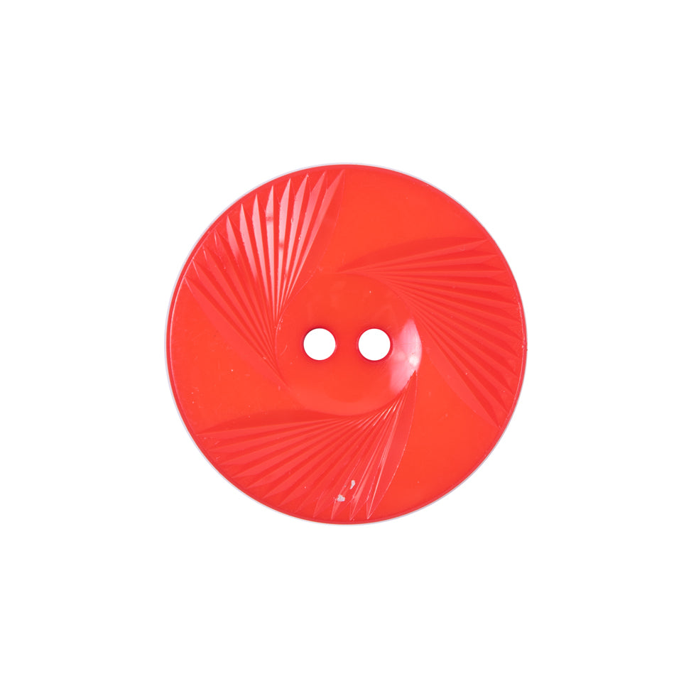 Italian Red Textural Plastic Button - 36L/23mm