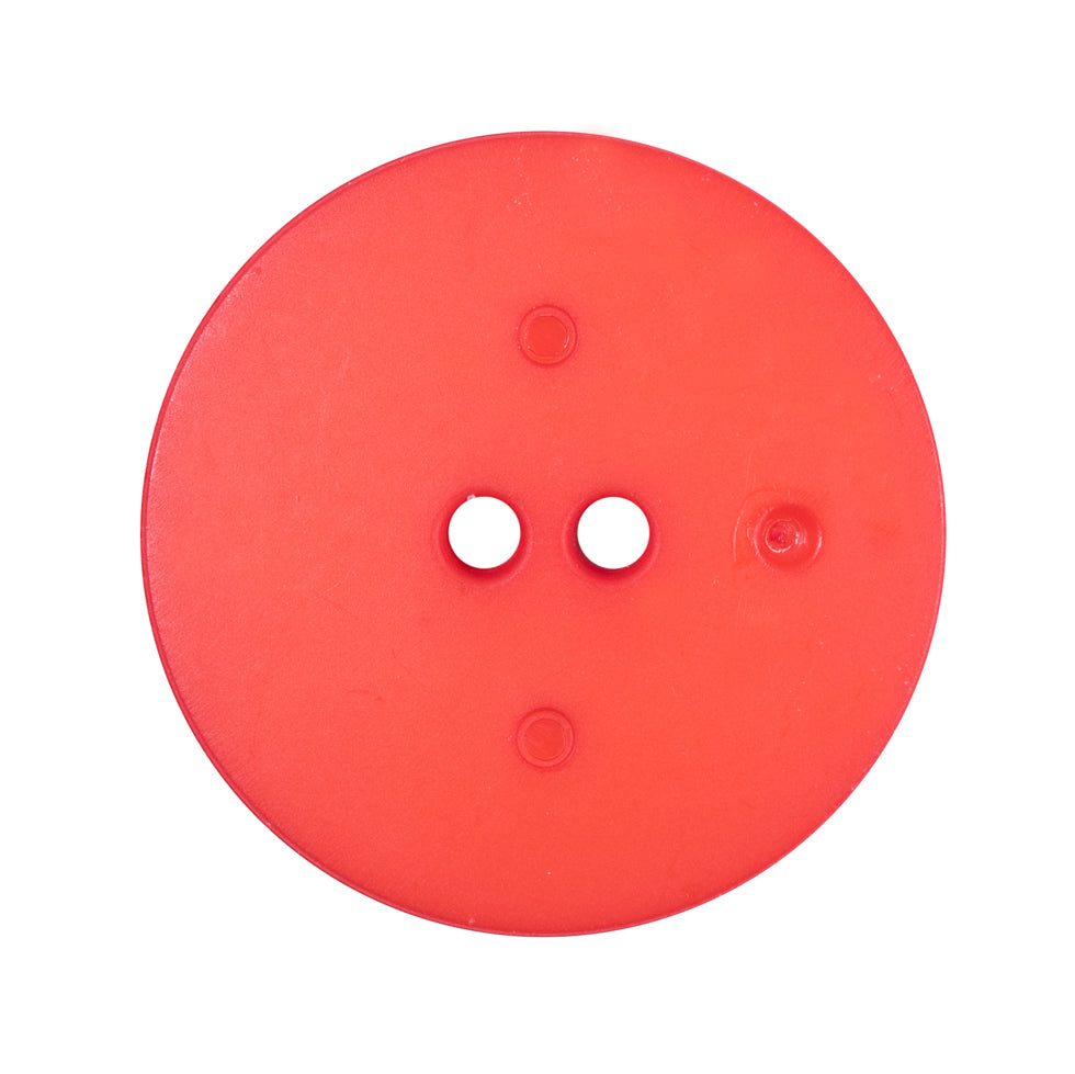 Plastic 2-Hole Button Made in Italy - 44L/28mm - Red Orange Fanning Rays Detail