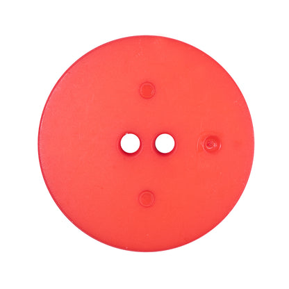 Plastic 2-Hole Button Made in Italy - 44L/28mm - Red Orange Fanning Rays Detail