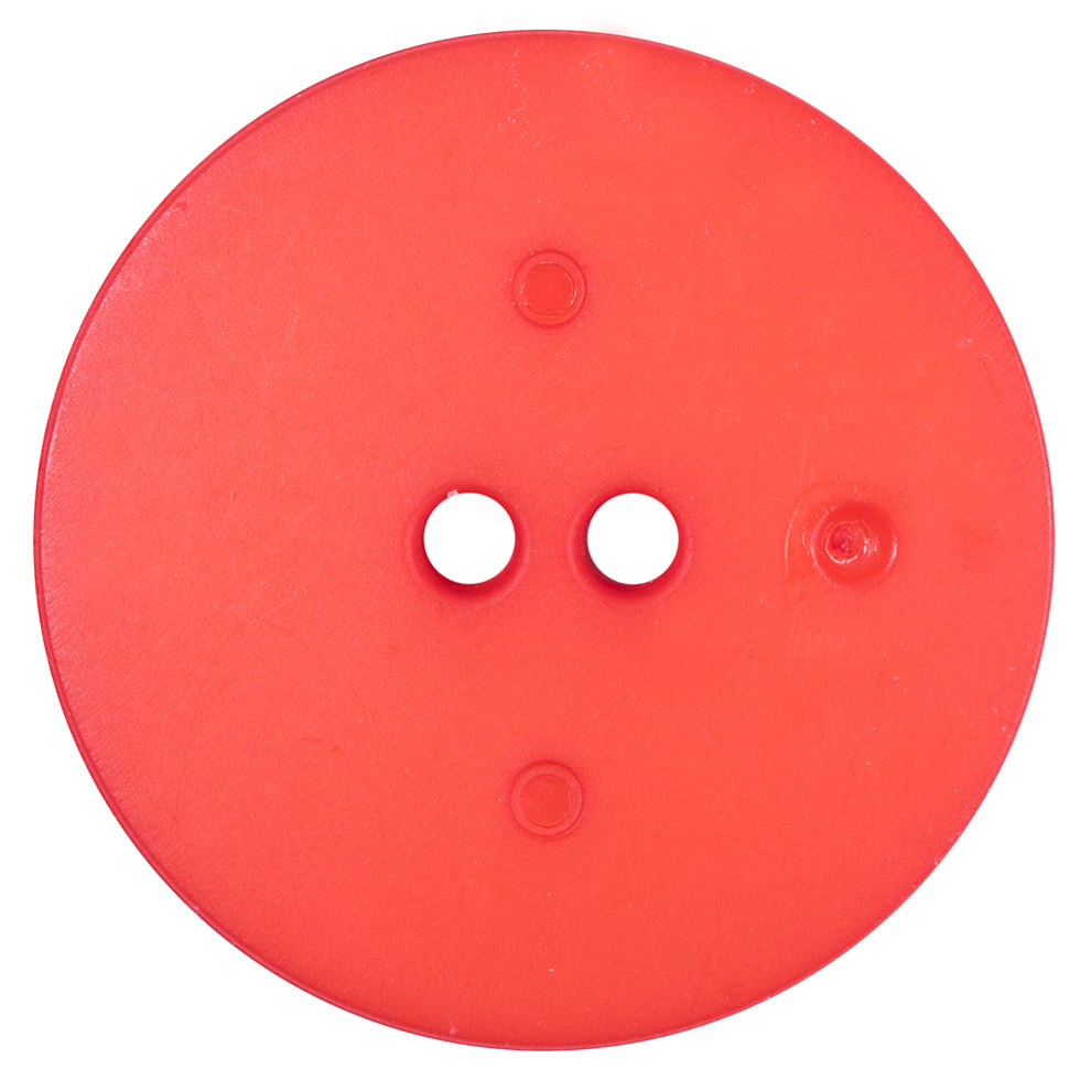Plastic 2-Hole Button Made in Italy - 64L/40.5mm - Red Orange Fanning Rays Detail
