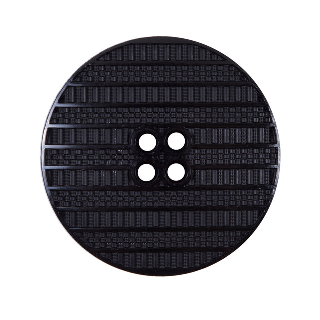 Italian Black Textural Plastic Button - 44L/28mm