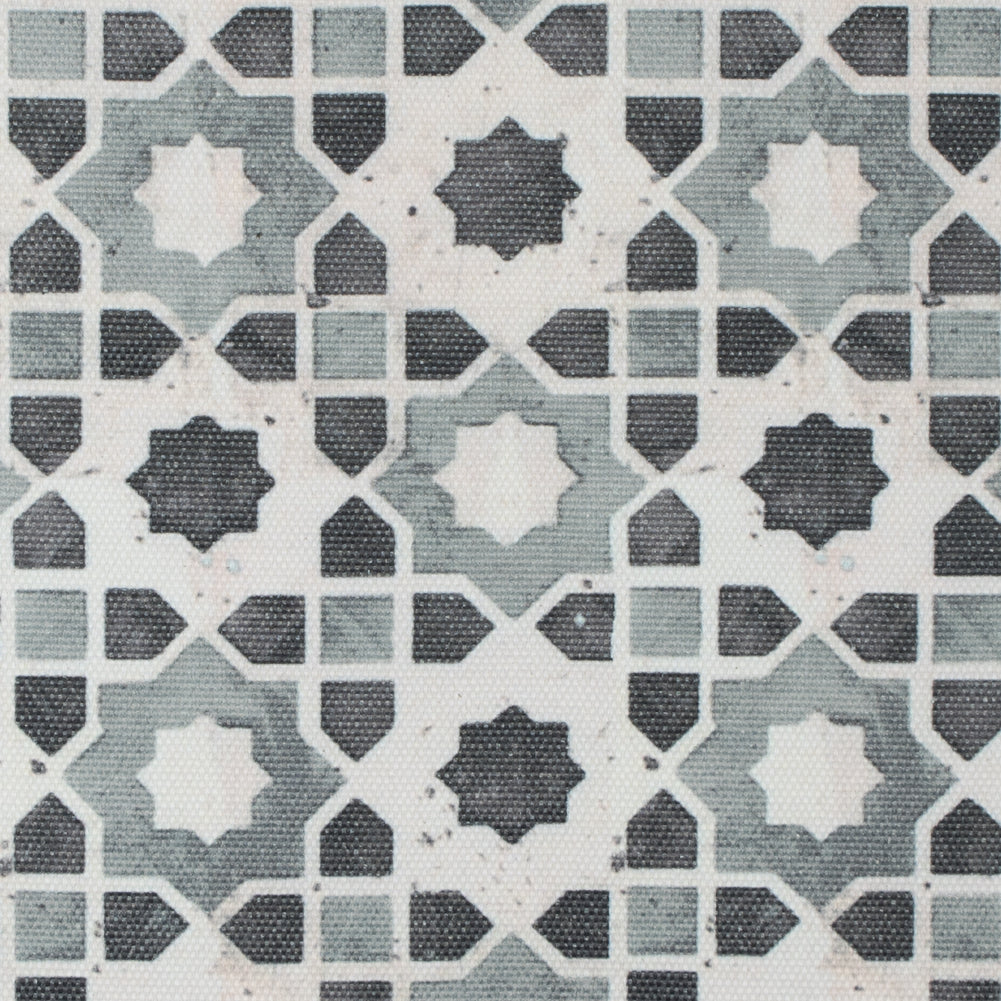 Stone Geometric Floral Outdoor Canvas