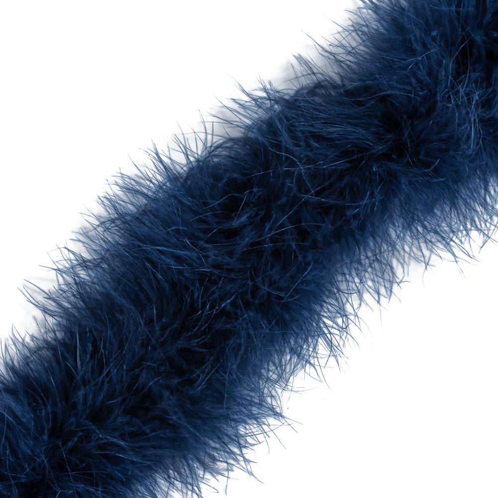 Dark Navy Marabou Feather Scarf - Detail