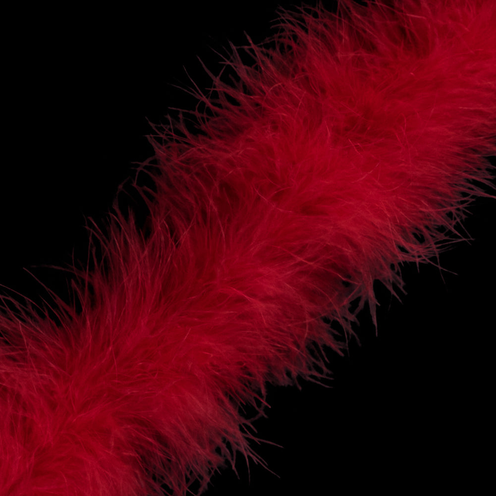 Red Marabou Feather Scarf Detail