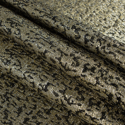 Metallic Gold and Black Abstract Jacquard Detail