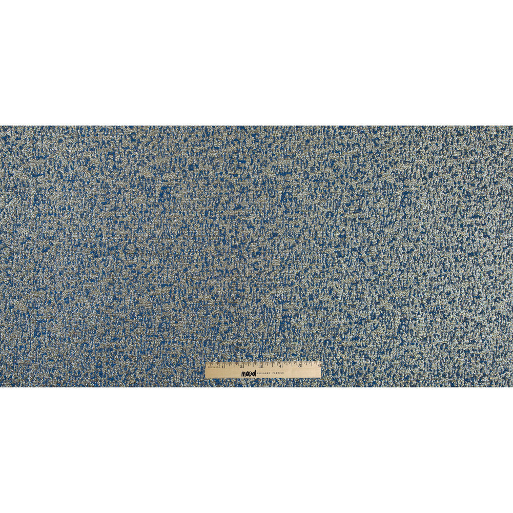 Metallic Gold and Blue Abstract Jacquard Folded
