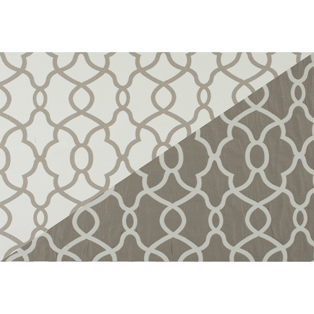 Stone and Off-White Classically Woven Twill Full