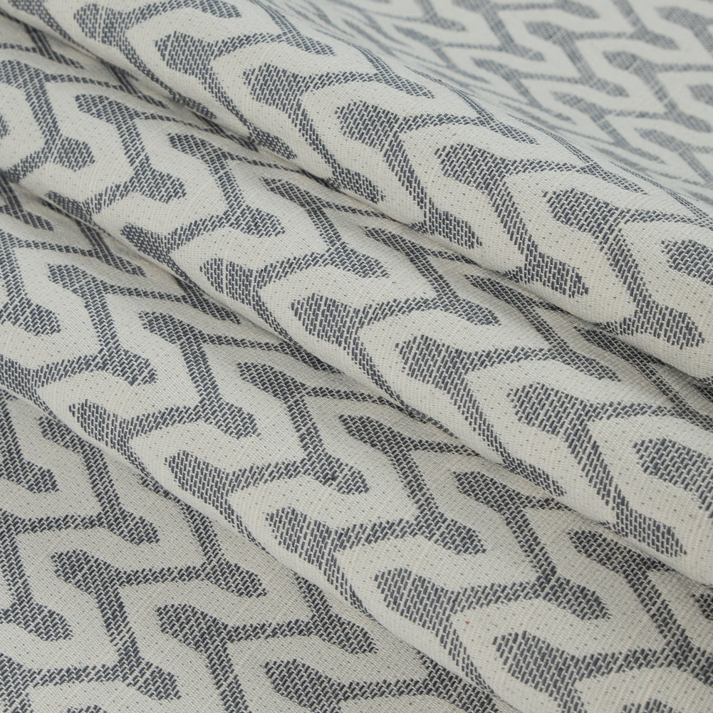 Driftwood Chevron Slubbed Cotton Woven - Folded