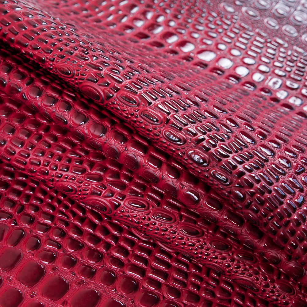 Wine Crocodile Vinyl Folded