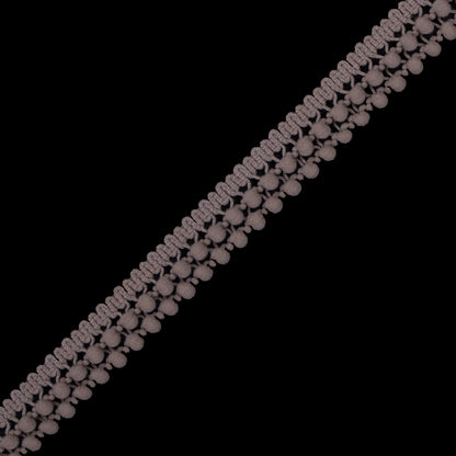 European Beige Two Row Mini Pom Pom Trim Detail