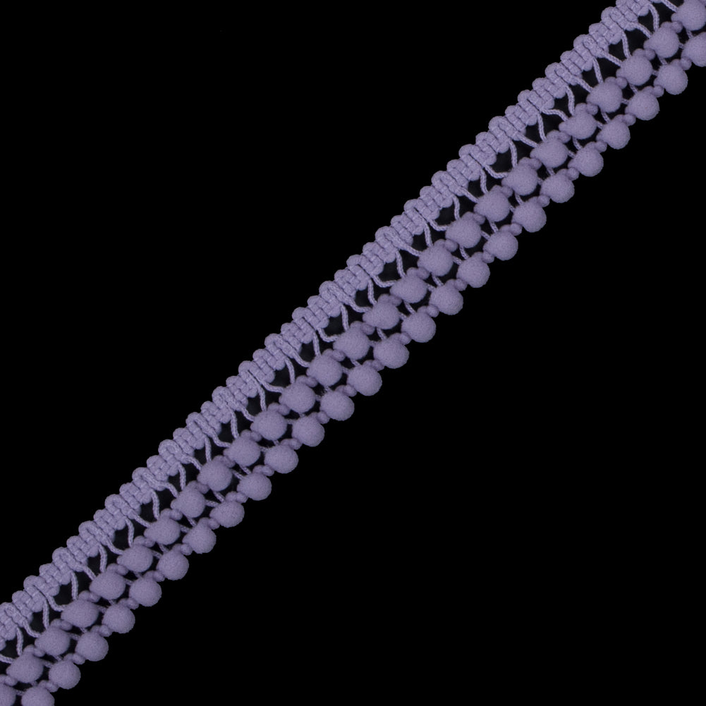 Lilac Two Row Mini Pom Pom Trim - Detail