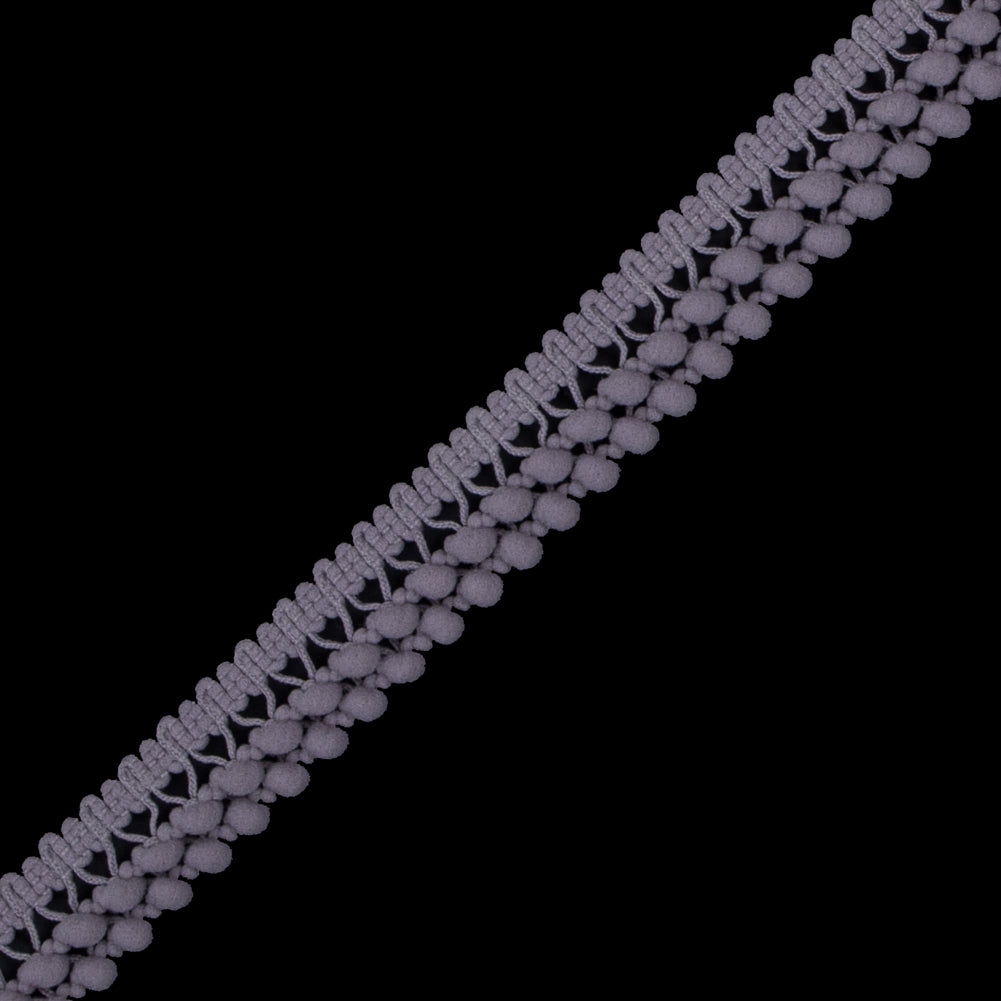 Light Silver Two Row Mini Pom Pom Trim Detail