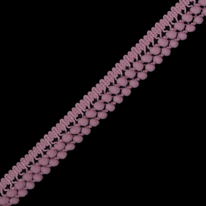 Dusty Rose Two Row Mini Pom Pom Trim - Detail