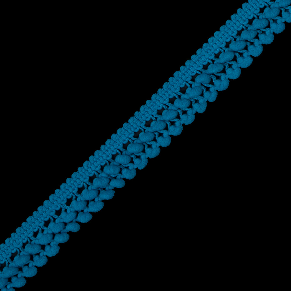 European Ocean Two Row Mini Pom Pom Trim Detail