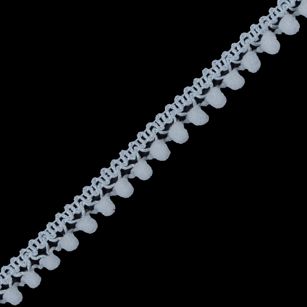 European Light Sage Single Row Mini Pom Pom Trim Detail