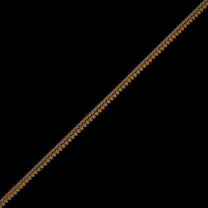 European Mustard Single Row Mini Pom Pom Trim