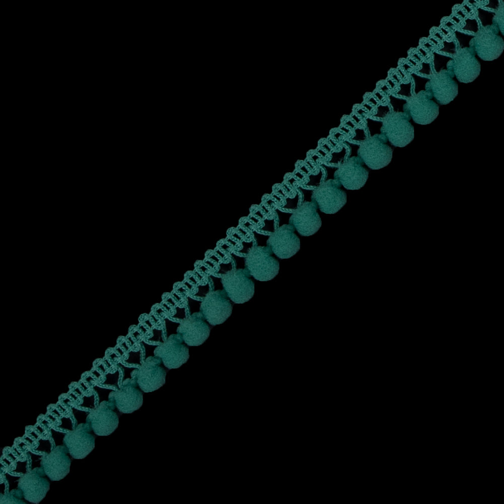 Mint Single Row Mini Pom Pom Trim - Detail
