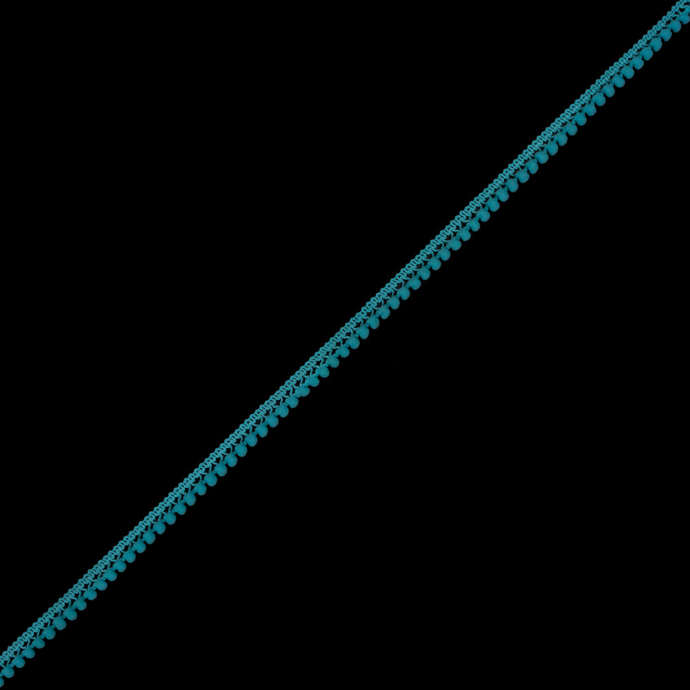 Aqua Single Row Mini Pom Pom Trim
