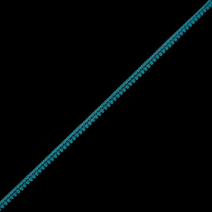 Aqua Single Row Mini Pom Pom Trim