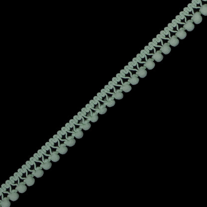 Light Mint Single Row Mini Pom Pom Trim - Detail