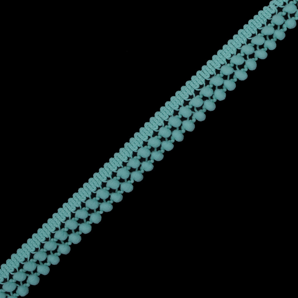 Seafoam Two Row Mini Pom Pom Trim Detail