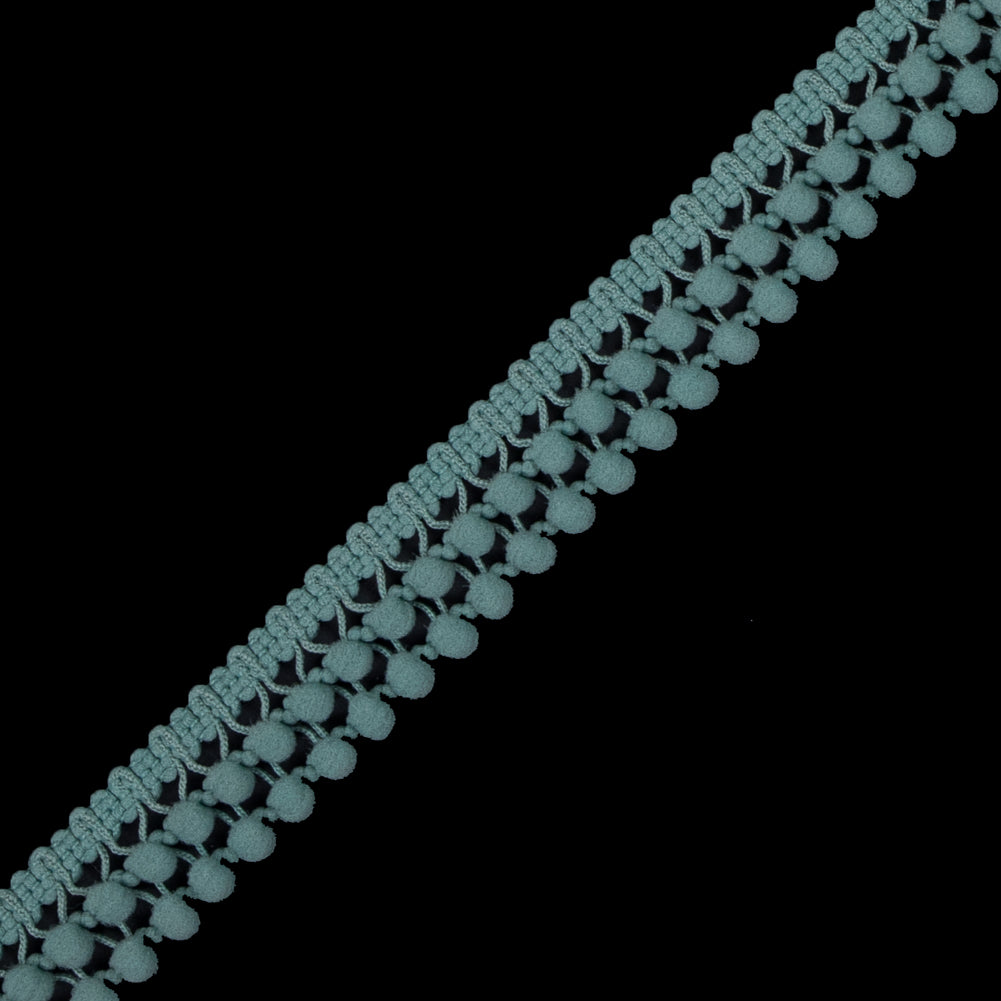 Sage Two Row Mini Pom Pom Trim - Detail