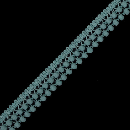Sage Two Row Mini Pom Pom Trim - Detail