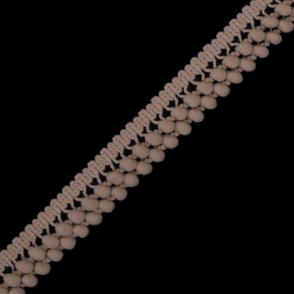 Beige Two Row Mini Pom Pom Trim - Detail
